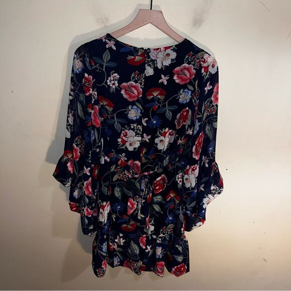 BETSEY JOHNSON Blue Colorful Floral Dress Easter 2 cottage core flouncey - Picture 6 of 7